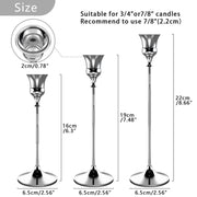 Showin Candlestick Holders, Aluminum Set of 3, Silver