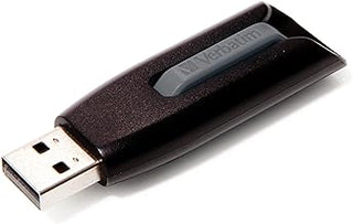 Verbatim 16GB USB 3.0 Store 'n' Go V3 Flash Drive - Cap-Less & PC/Mac Compatible - Gray | USB 3.2 Gen 1 interface with retractable housing and 32GB capacity for storage, transfers and backups