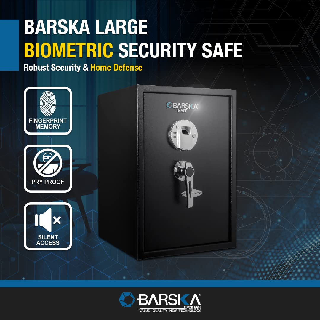 Biometric Fingerprint Safe by Barska – 1.45 CU FT, 1.45 cubic_feet, Alloy Steel, Black, Model AX11650