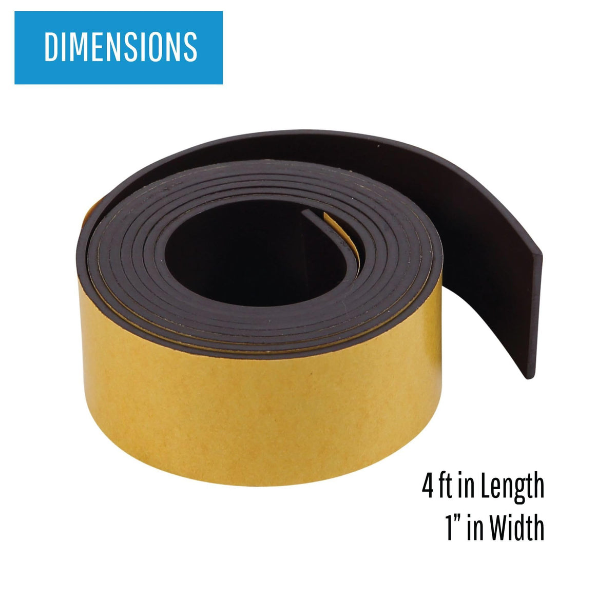 MasterVision 1 / 1" x 4' / Black Magnetic Tape