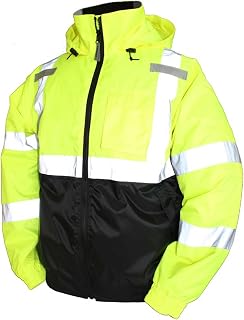 TINGLEY Bomber II Hooded Jacket, Fluorescent Yellow/Green/Black, Medium