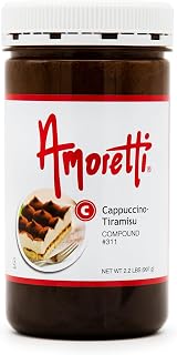 Amoretti Cappuccino-Tiramisu Compound 2.2 lbs - Natural Flavors, Shelf Stable Even After Opening, Certified Kosher, TTB Approved, Perfect for Baking Applications & Beverages