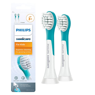 HX6032/05 Mini Brush Heads for Sonic Toothbrush by PHILIPS – 2 Count (Pack of 1), Rubber, Black, White, Model HX6032/33