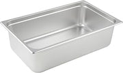 Winco Full Size Silver Metal Steam Pan, Anti-Jam (Set of 12)
