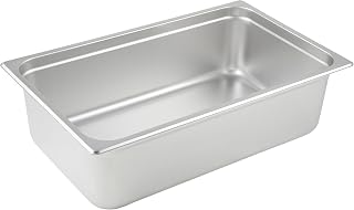 Winco Full Size Silver Metal Steam Pan, Anti-Jam (Set of 12)