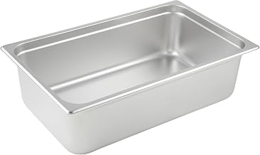 Winco Full Size 6" Deep Stainless Steel Steam Pan/Hotel Pan, Anti-Jam | Dishwasher safe, Anti-jamming design, Heavy-duty, Reinforced corners, NSF certified, Great for Catering and Food Preparation