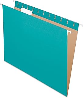 Pendaflex Recycled Hanging Folders, Letter Size, Aqua, 1/5 Cut, 25/BX (81616)