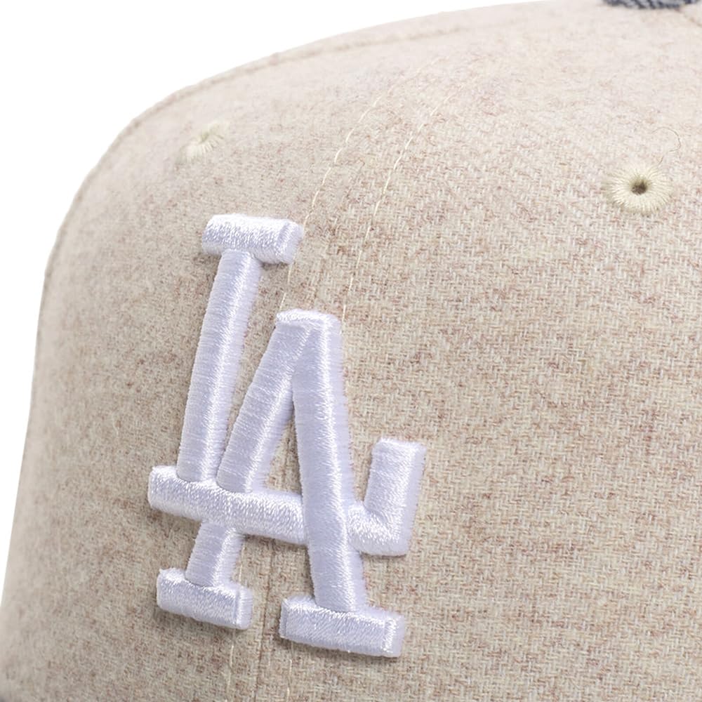 LA Los Angeles Dodgers 59FIFTY Tweed Cap by New Era – 7 1/8, Polyester, Beige Tweed, Model 60765614