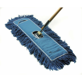 Blue Infinity Twist Cotton Yarn Dust Mop 24"(Frame/Handle Sold Separately) by HUBERT – Fabric, Blue, Model AQC24CITB