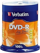 Verbatim 49088 Life Series 97177 16x DVD-R Silver 100/Pack