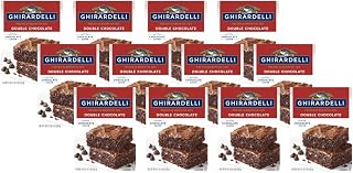 Ghirardelli Double Chocolate Flavor, Premium Brownie Mix, Includes Chocolate Chips, 18 Ounce (Pack of 12)