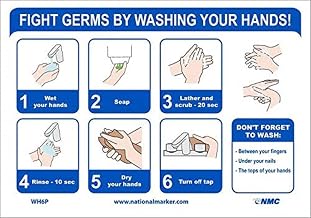 NMC WH6P Washing Your Hands, Sign, 7X10, PS Vinyl