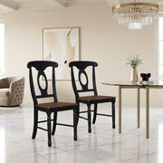 British Isles Brown Side Chair Set by Starlight Canyon Home – Solid Rubberwood, Brown, Pack of 2
