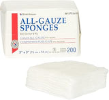 Henry Schein All-Gauze Sponges, 3" x 3", 8-Ply, Non-Sterile, 200 Ct