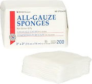 Henry Schein All-Gauze Sponges, 3" x 3", 8-Ply, Non-Sterile, 200 Ct