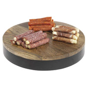Round Black Mango Wood Riser - 12"Dia x 2"H by HUBERT – Mango Wood, Black, Model 52256