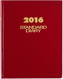 AT-A-GLANCE Standard Diary 2016, Daily Diary, 7.5 x 9.44 Inches, Red (SD37413)