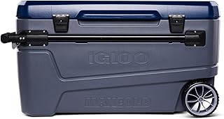 Igloo Maxcold Glide 110Qt Wheeled Cooler | Insulated Hard Shell Ice Chest