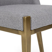 Grey and Brass Dining Chair by Starlight Canyon Home – Fabric, Metal, Grey
