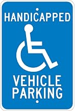 NMC TM10J Aluminum Sign, Handicapped Vehicle Parking.08" Thick, Lot of 1