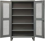 Durham Extra Heavy Duty Welded 12 Gauge Steel Lockable Ventilated Storage Cabinet, HDCV243678-4S95, 1900 lbs Shelf Capacity, 24" Length x 36" Width x 78" Height, 4 Shelves