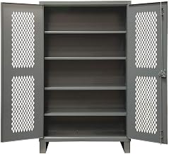 Durham Extra Heavy Duty Welded 12 Gauge Steel Lockable Ventilated Storage Cabinet, HDCV243678-4S95, 1900 lbs Shelf Capacity, 24" Length x 36" Width x 78" Height, 4 Shelves