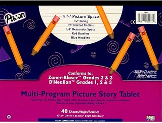 Pacon Multi-Program Picture Story Handwriting Paper Tablet, Ruled Long, 9" x 12", 40 Sheets/Tablet
