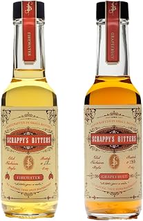 Scrappy's Bitters Duo - Fire Tincture & Grapefruit | 5 Oz Bottles | Organic Ingredients, No Artificial Flavors or Chemicals | Handcrafted in The USA