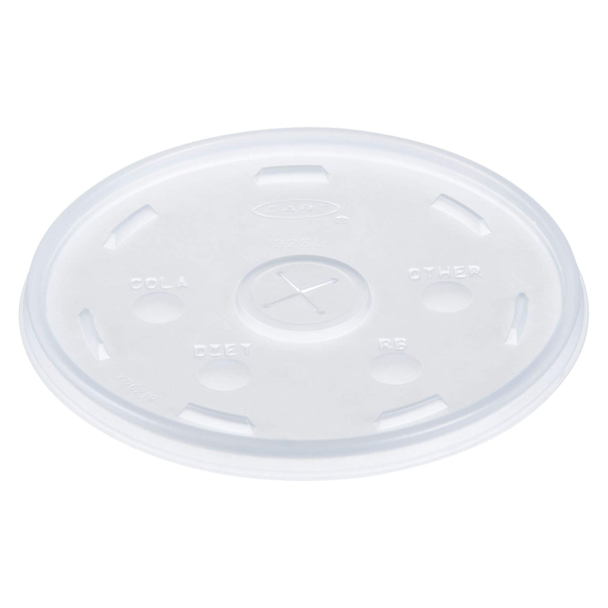 Dart Translucent Straw-Slotted Plastic Lid, 32SL (500 Count)