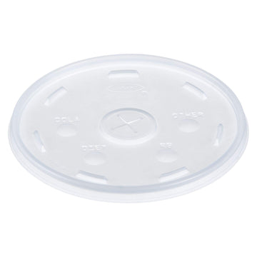 Dart Translucent Straw-Slotted Plastic Lid, 32SL (500 Count)