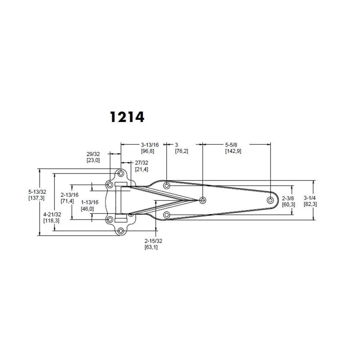 Reversible Heavy Duty Iron Strap Hinge for Walk-in Freezer/Refrigerator (Select Offset from 1-1/8" to 1-1/2") (Offset: 1-1/2") by Kason – Offset: 1-1/2", Iron, Model 1214 Series