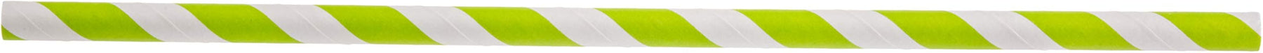 Tablecraft Straws – 7.75" (8mm) – Paper, Green Striped, Unwrapped, 500 per pack
