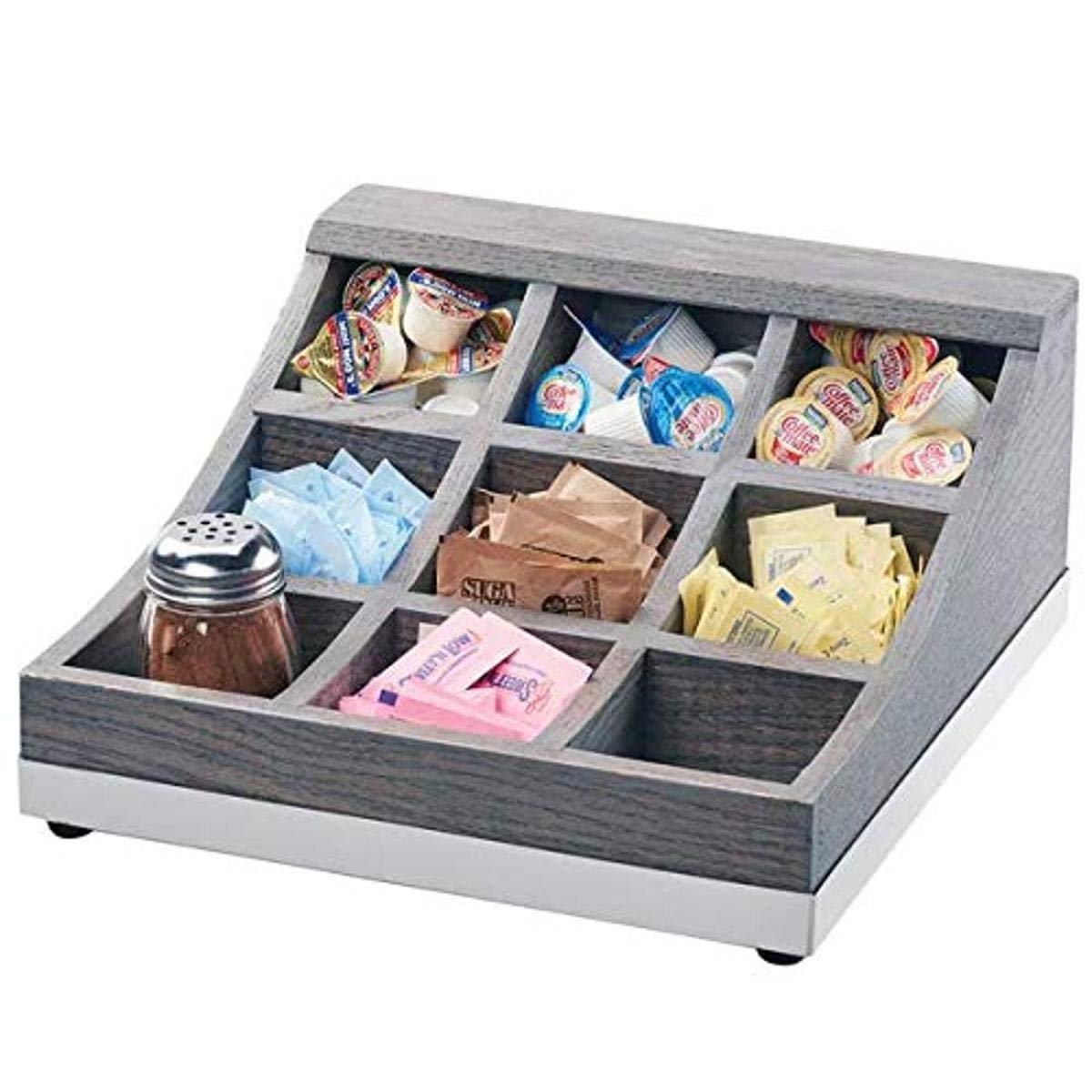 9 Section Condiment Holder by CAL-MIL – Wood, Model 3801-83