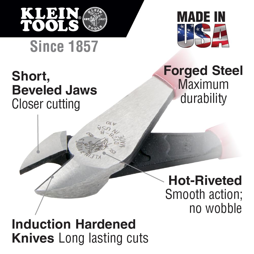 Plier Set by KLEIN TOOLS – 8-Inch (3-Piece), Alloy Steel, Red, Model 80020