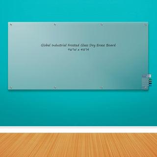 96" W x 48" H Frosted Glass Dry Erase Board by Global Industrial – 96"W x 48"H, Glass, Frosted, Model 695468