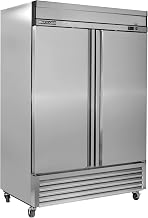54-Inch-Wide Double Door Reach-In Freezer in Stainless Steel with 42.9 Cu Ft Storage by MAXX Cold – 49 cubic feet, 42.9 cubic_feet, Silver, Model MXSF-49FDHC