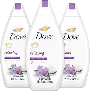 Dove Body Wash Relaxing 3-Pack – Jasmine & Coconut Milk for Softer, Smoother Skin, 15.2 Oz Ea