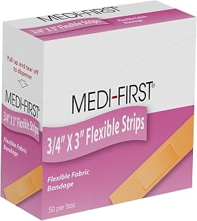 Medique Products 67550 Latex Free Woven Strip Bandage, 3/4-Inch X 3-Inch, 50 Per Box