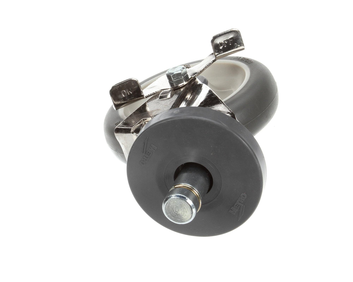 Super Erecta 5" Diameter Wheel Brake Stem Caster by METRO – 5-inches, Polyurethane (PU), stainless-steel, Model 5MPB