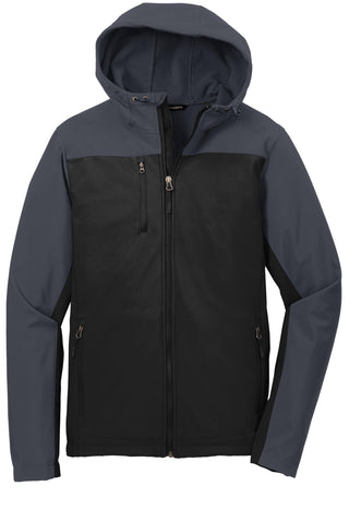 Hooded Core Soft Shell Jacket by Port Authority – Large, Polyester, Black/ Grey, Model J335