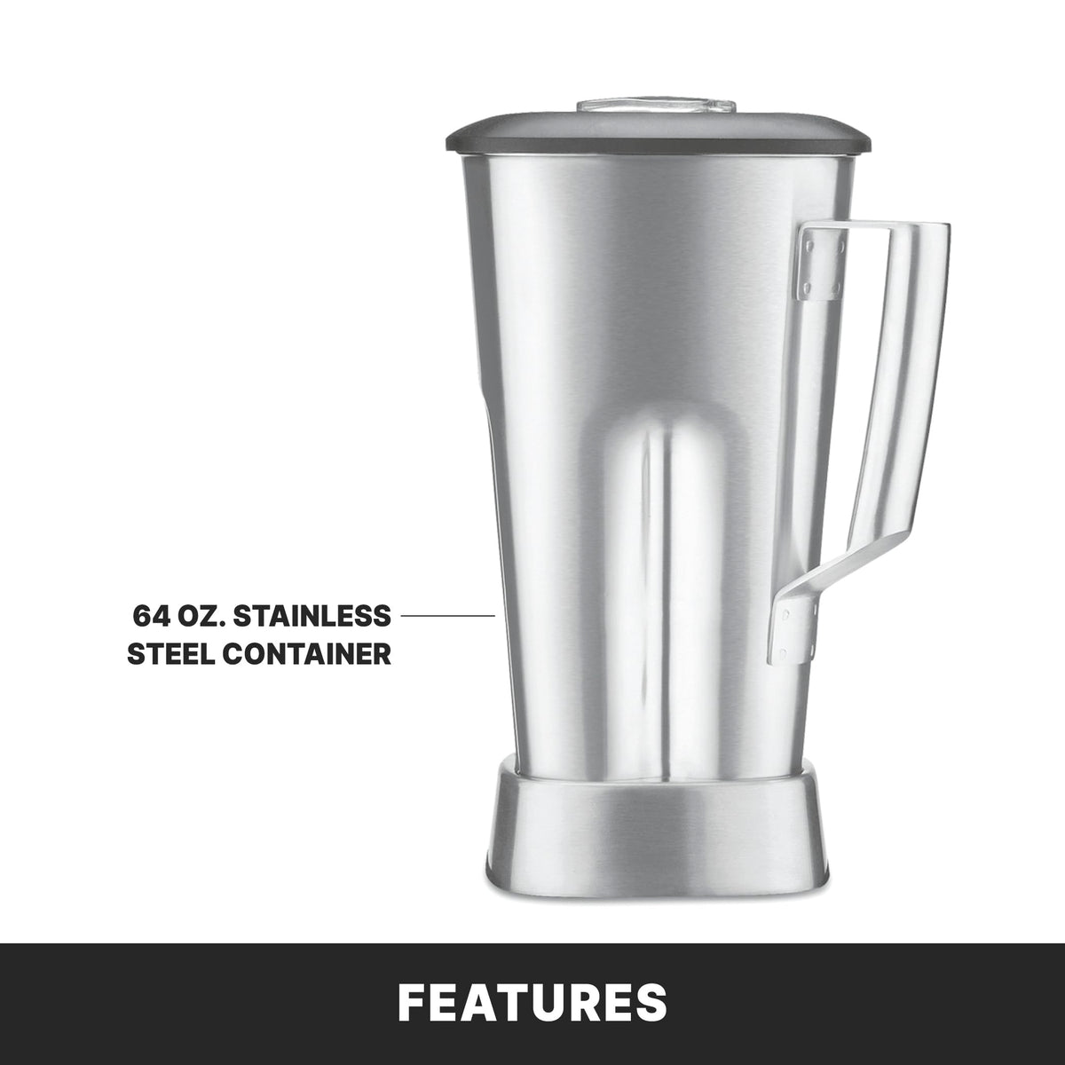 Waring 64 Ounce Stainless Steel Jar / Stainless Steel Container / Hi-Power Electronic Keypad Countertop Blenders
