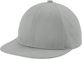 SPORT-TEK Unisex Pro-Cut Stretch-Tek Cap | Breathable Fitted Hat for Men & Women with Moisture Wicking Sweatband Silver