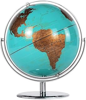 Globe, Antique Desktop Geo Globe 720° Rotating Adult Kids School, Home Office 10 Inch Diameter Clear Text Marking