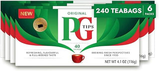 P G Tips Premium Classic Black Tea, Pyramid Black Tea Bags, Caffeinated, Vegan, Vegetarian, Paleo Friendly, 40 Tea Bags (Pack of 6)