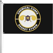 Us Chemical Corps Desert Storm 3x5 Ft Double Sided Flag 3 Ply Vivid Print Banner For Yard Garden Outdoor Decor