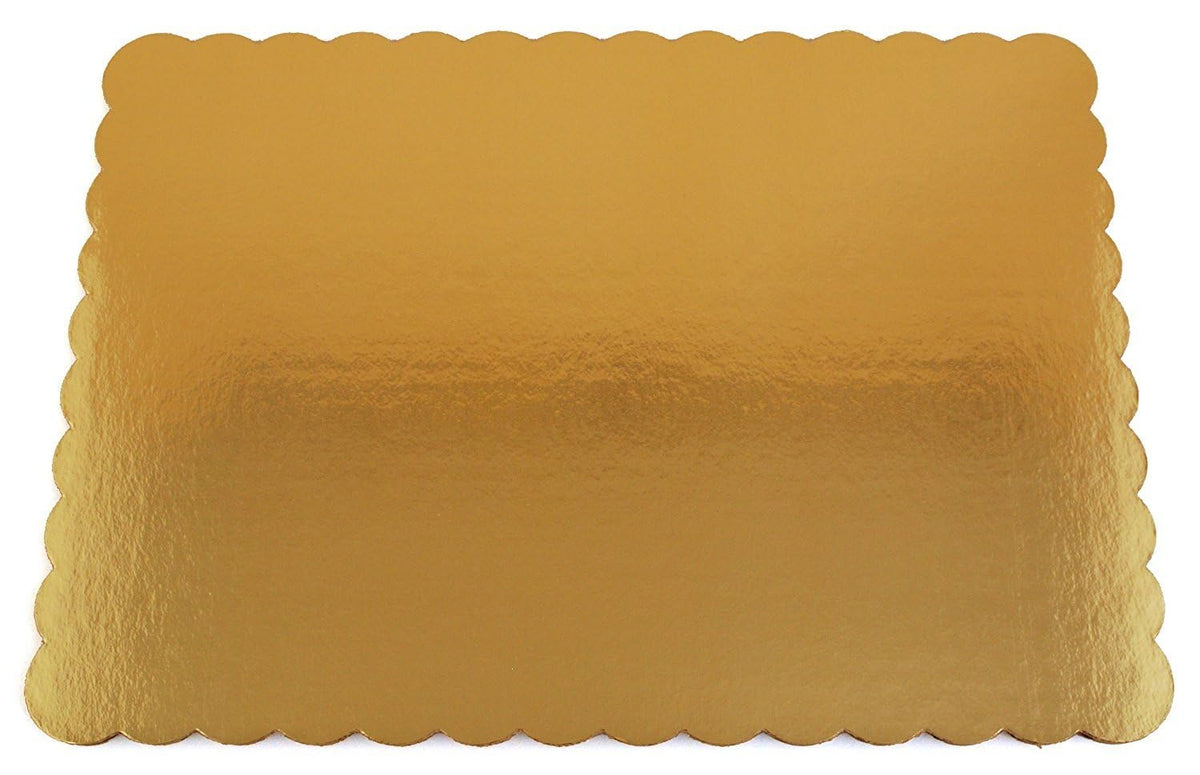 Sturdy Corrugated Double Wall Cake Pad by SOUTHERN CHAMPION TRAY – 14" x 10", Paper, Gold, Pack of 50, Model 1660