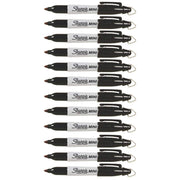 Mini Permanent Markers by Sharpie – 1 Count (Pack of 12), Plastic (Body), Felt (Tip), Black, Pack of 12, Model 1971844