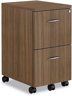 Alera Valencia Series Mobile Pedestal, Left Or Right, 2 Legal/Letter-Size File Drawers, Modern Walnut, 15.38" X 20" X 26.63"