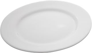 DINEX DX9ACP02A China Entree Plate, 9" Diameter, 13" Length, 4" Width, 10.5" Height, Bright White (Pack of1)