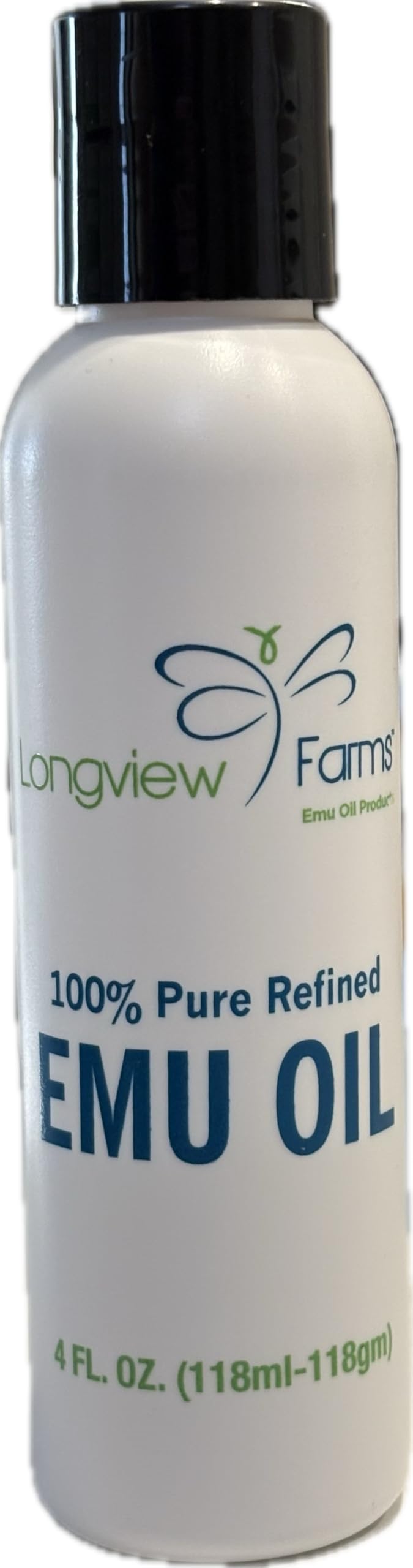 ® Emu Oil for Hair and Body - 100% Pure & Refined Emu Oil for Skin & Hair Care | Premium Quality Hydration & Nourishment | 4 Fl. Oz by Longview Farms – 4 Fl Oz (Pack of 1)